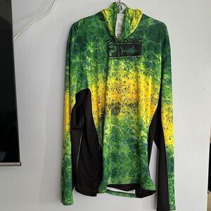 Pelagic Green and Yellow Performance Hoodie XL